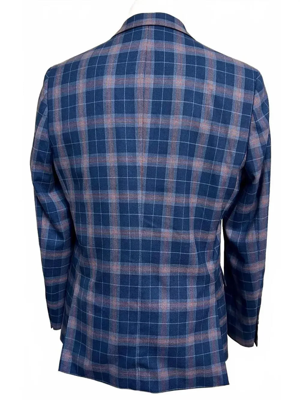 Nautica Mens Blazer 40R Modern Fit Blue Plaid Windowpane Sport Coat 2 Button